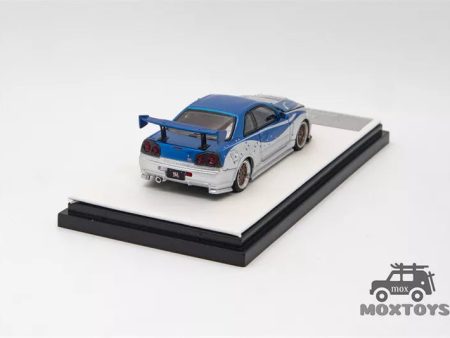 TimeMicro Nissan Skyline GT-R R34 Blue Silver No Figure Online