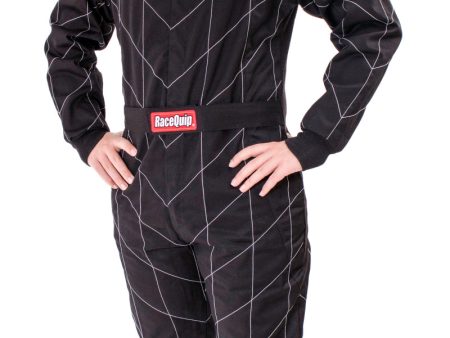 RaceQuip Black Chevron-1 Suit - SFI-1 Small For Sale