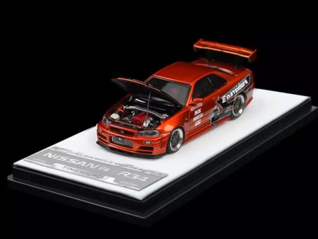 TimeMicro Nissan GT-R R34 Red Orange on Sale