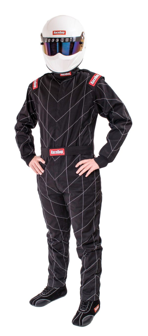 RaceQuip Black Chevron-1 Suit - SFI-1 2XL Cheap