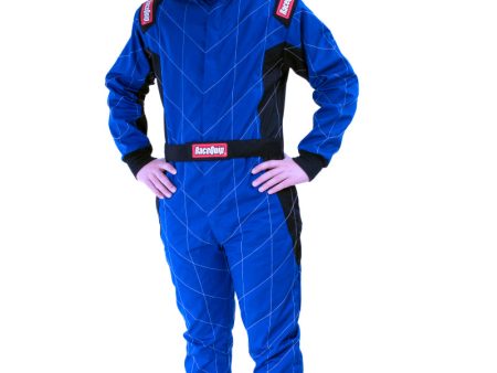 RaceQuip Blue Chevron-1 Suit - SFI-1 Large Online