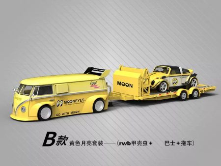 MiniStation MoonEyes Cars And Trailer Set Yellow Online