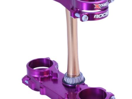 XTrig 06+ Yamaha YZ 250 ROCS Tech Triple Clamp 25 mm. Offset M12 - Purple Online Hot Sale