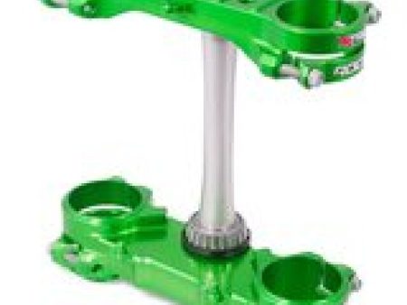 XTrig 19+ Kawasaki KX 250 4T  KX 450 4T ROCS Tech Triple Clamp 23 mm. Offset M12 - Green For Sale